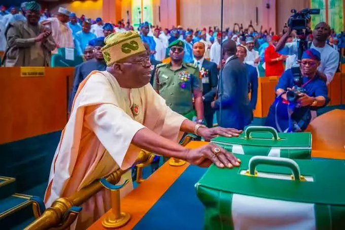 President Bola Ahmed Tinubu During 2025 Budget Presentation to ther joint session of the National Assembly.