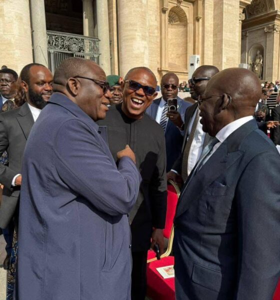 President Bola Tinubu meets with Peter Obi and Fayemi at the Vatican