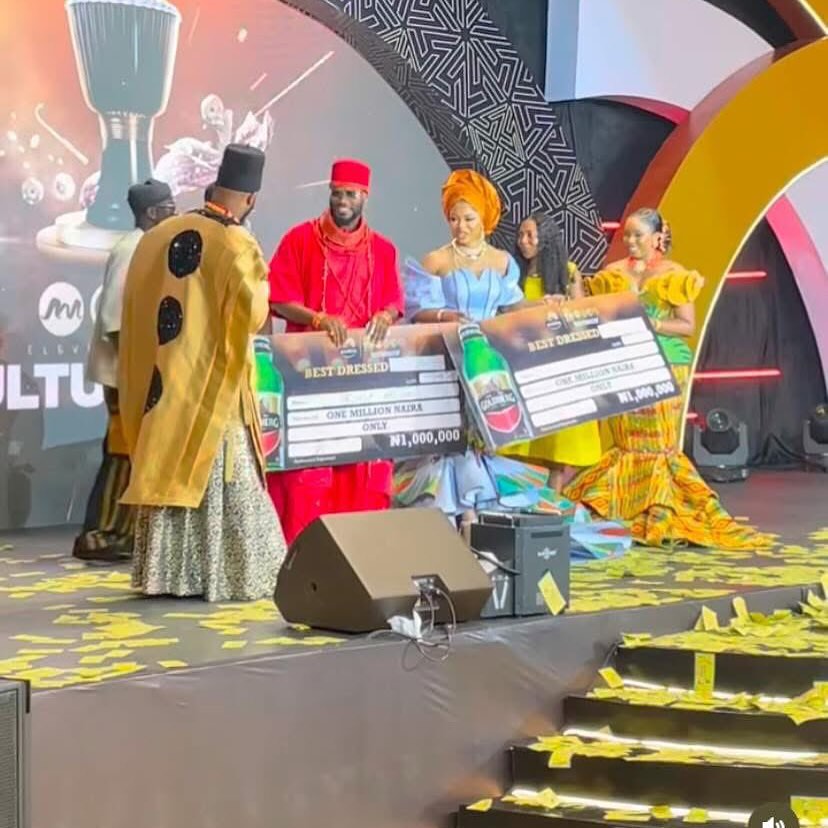 Prince Nelson and Liquorose won the sum of 1million naira each for best Dressed Male and Female at the AMVCA cultural day.