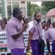 Social media activist #VeryDarkMan takes the fight to Minister #Wike’s doorstep, teaching schoolchildren outside the FCT office in protest of the ongoing primary school teachers’ strike.