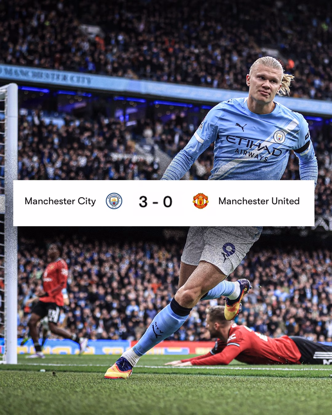 MANCHESTER CITY THRASH MANCHESTER UNITED 3-0 IN DERBY DAY THRILLER