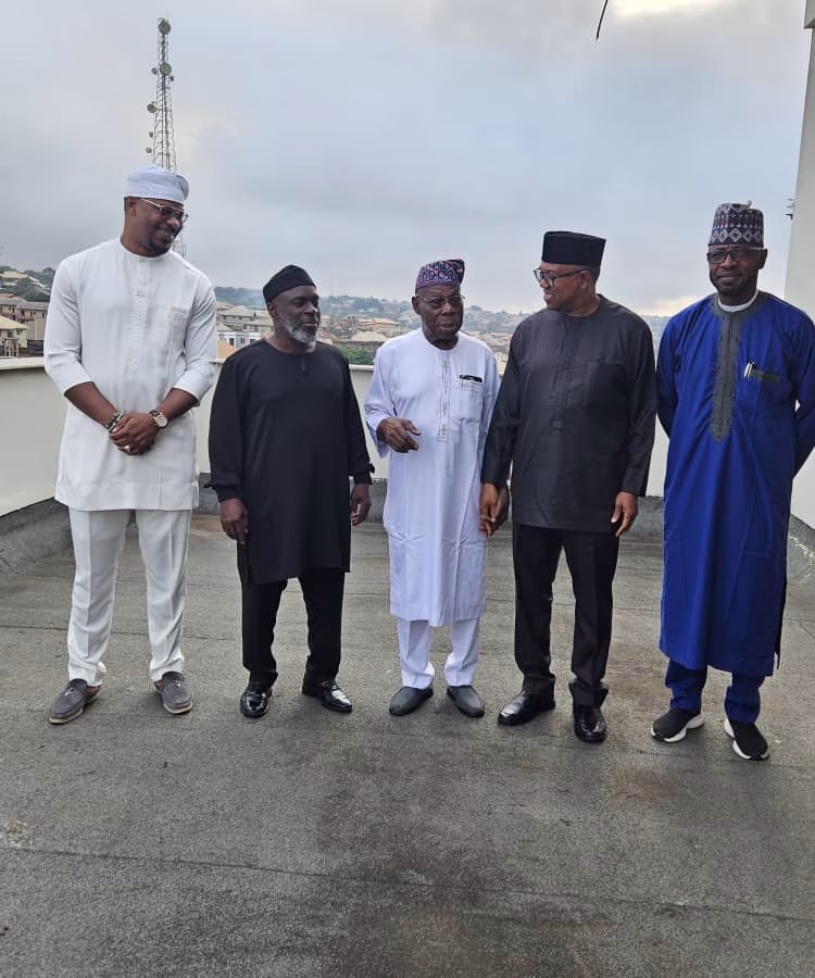 Peter Obi, GRV, Tanko Visit Obasanjo, Olubadan of Ibadan