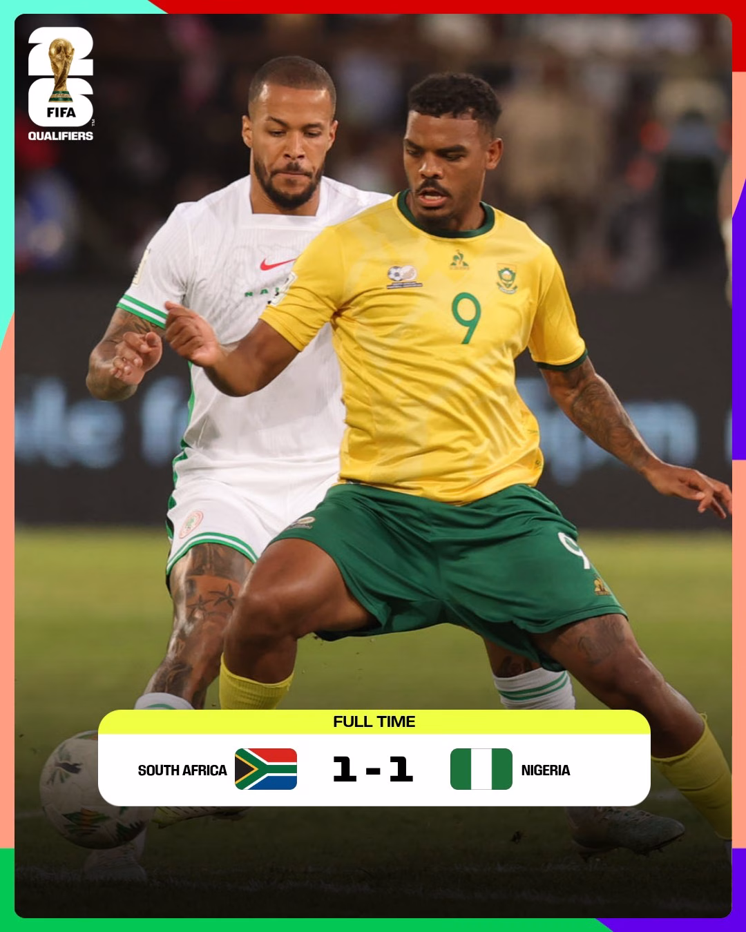 South Africa and Nigeria each pick up a point in World Cup qualifying 🇿🇦🇳🇬