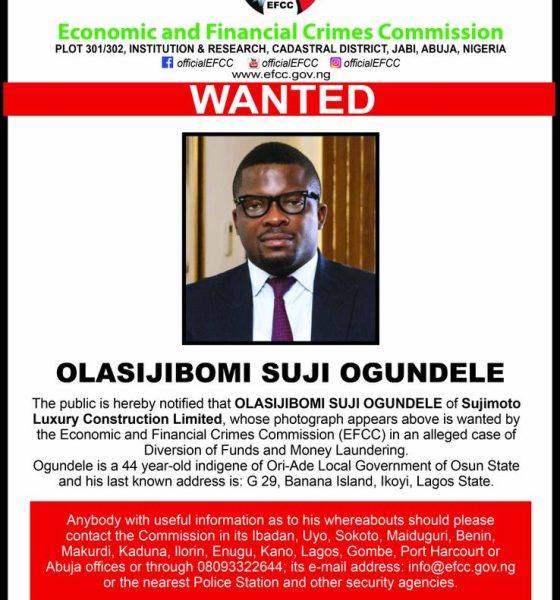 EFCC declares Olasijibomi Ogundele wanted