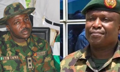 Brigadier General Musa Abubakar Sadiq and Colonel M.A. Ma'aji - two of the officers in detention for alleged coup plot