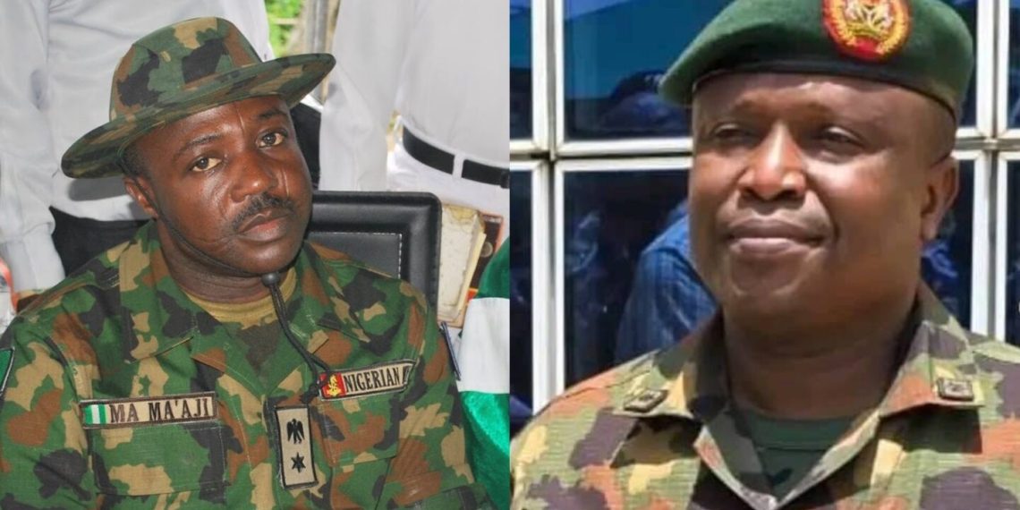 Brigadier General Musa Abubakar Sadiq and Colonel M.A. Ma'aji - two of the officers in detention for alleged coup plot