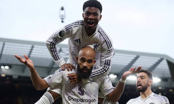 Manchester United beat Liverpool 2-1 at Anfield as Ruben Amorim celebrates his biggest win as United boss, ending a decade-long wait for victory there.