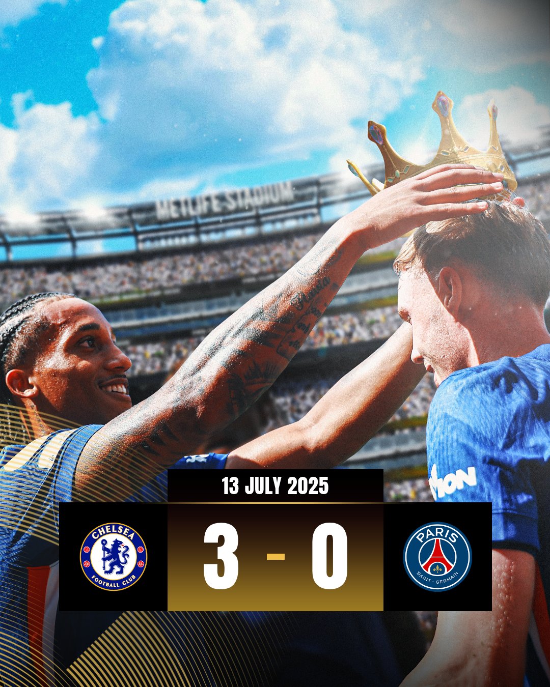 Chelsea players celebrate after winning the FIFA Club World Cup 2025 final against Paris Saint-Germain.