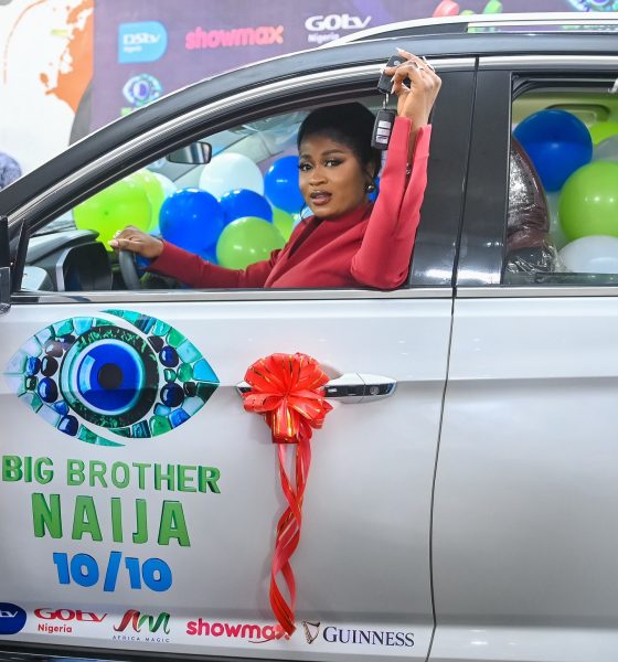 Imisi Ayanwale beams with joy as she enters her BBNaija Season 10 SUV in Lagos.