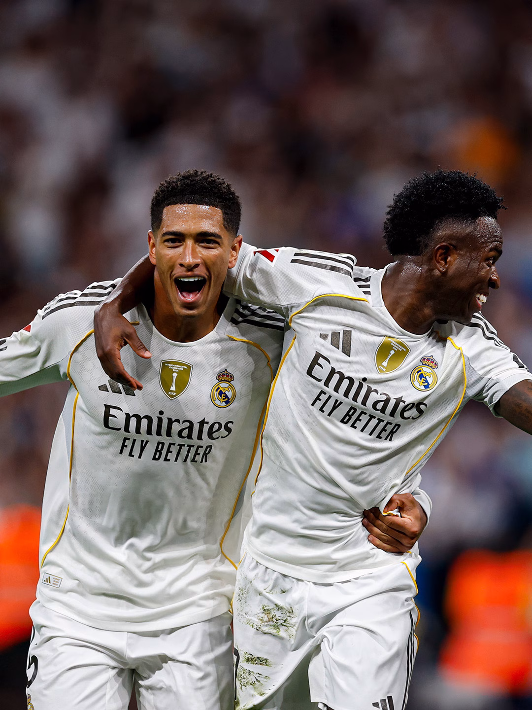 Real Madrid players celebrate La Liga win over Villarreal