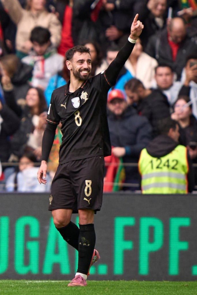 Portugal qualifies for the 2026 FIFA World Cup with a dominant 9–1 victory over Armenia, featuring hat-tricks from Bruno Fernandes and João Neves.