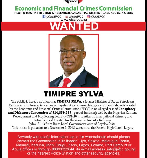 Former Bayelsa Governor Timipre Sylva Declared Wanted by EFCC Over $14.8m Fraud