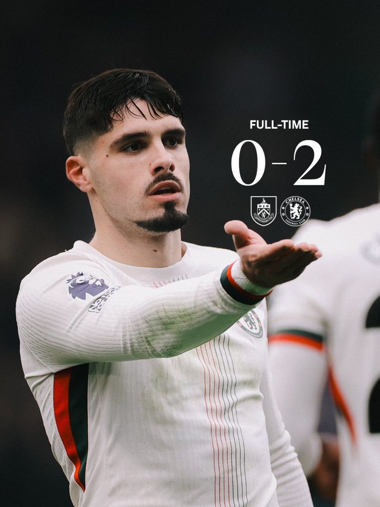 Chelsea earned a 2-0 win over Burnley with goals from Pedro Neto and Enzo Fernández, climbing to second place and closing the gap on Premier League leaders Arsenal.