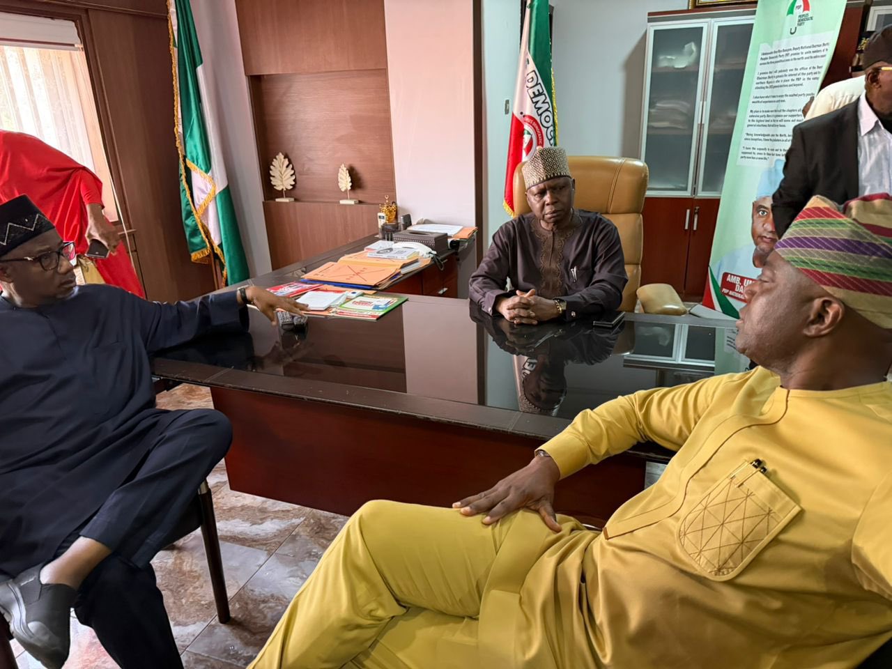 Seyi Mankinde faction led by Kabiru Tanimu Turaki (SAN) has taken control of Wadata Plaza.