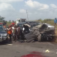 FRSC officials at scene of fatal crash involving Anthony Joshua in Ogun State