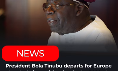 President Tinubu Departs for Europe Ahead of Abu Dhabi Sustainability Summit