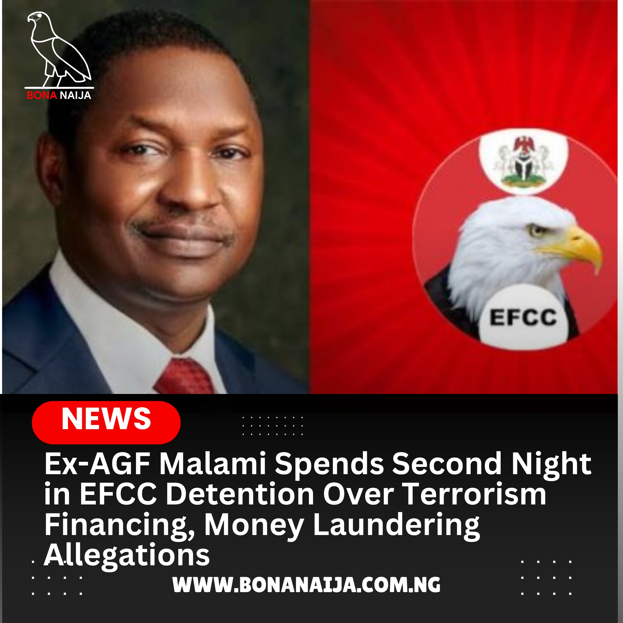 Ex-AGF Malami Spends Second Night in EFCC Detention Over Terrorism Financing, Money Laundering Allegations