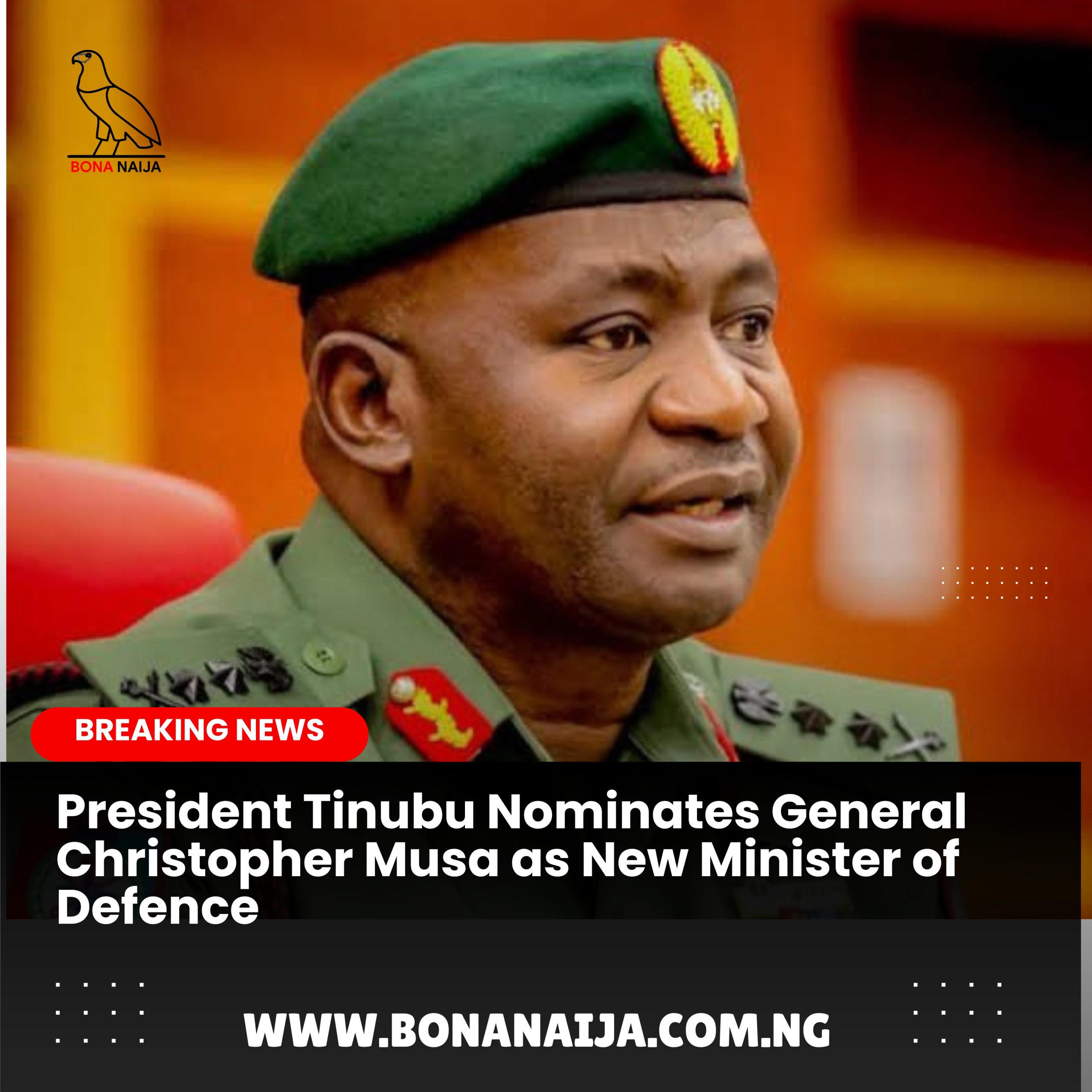 President Tinubu Nominates General Christopher Musa as New Minister of Defence