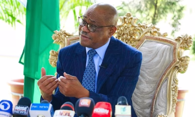 Nyesom Wike speaking during media chat on Rivers State politics