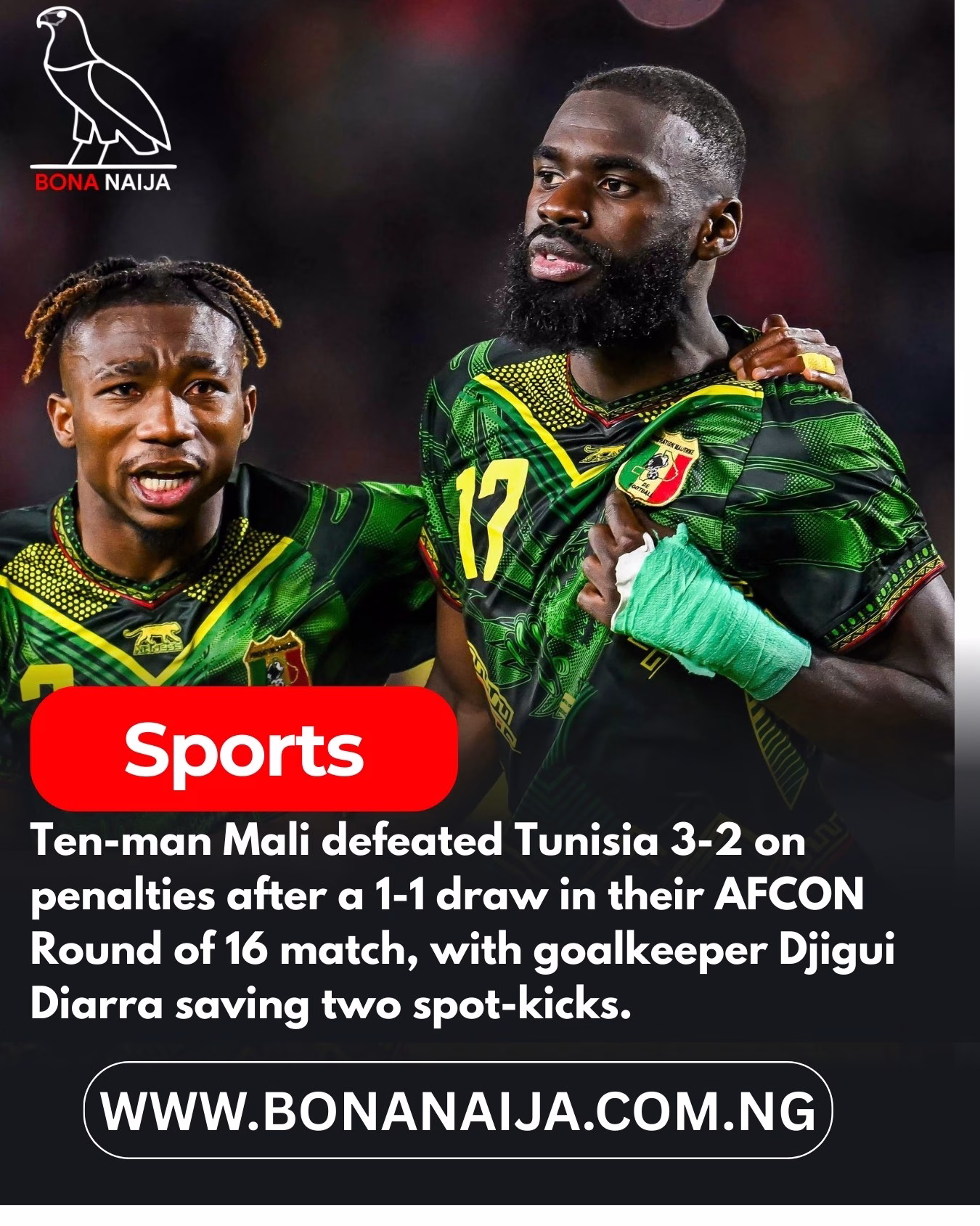 Mali Hold On With 10 Men, Eliminate Tunisia On Penalties