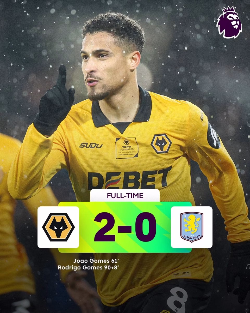 Wolves Shock Aston Villa 2-0 in Black Country Derby Blow to Champions League Hopes