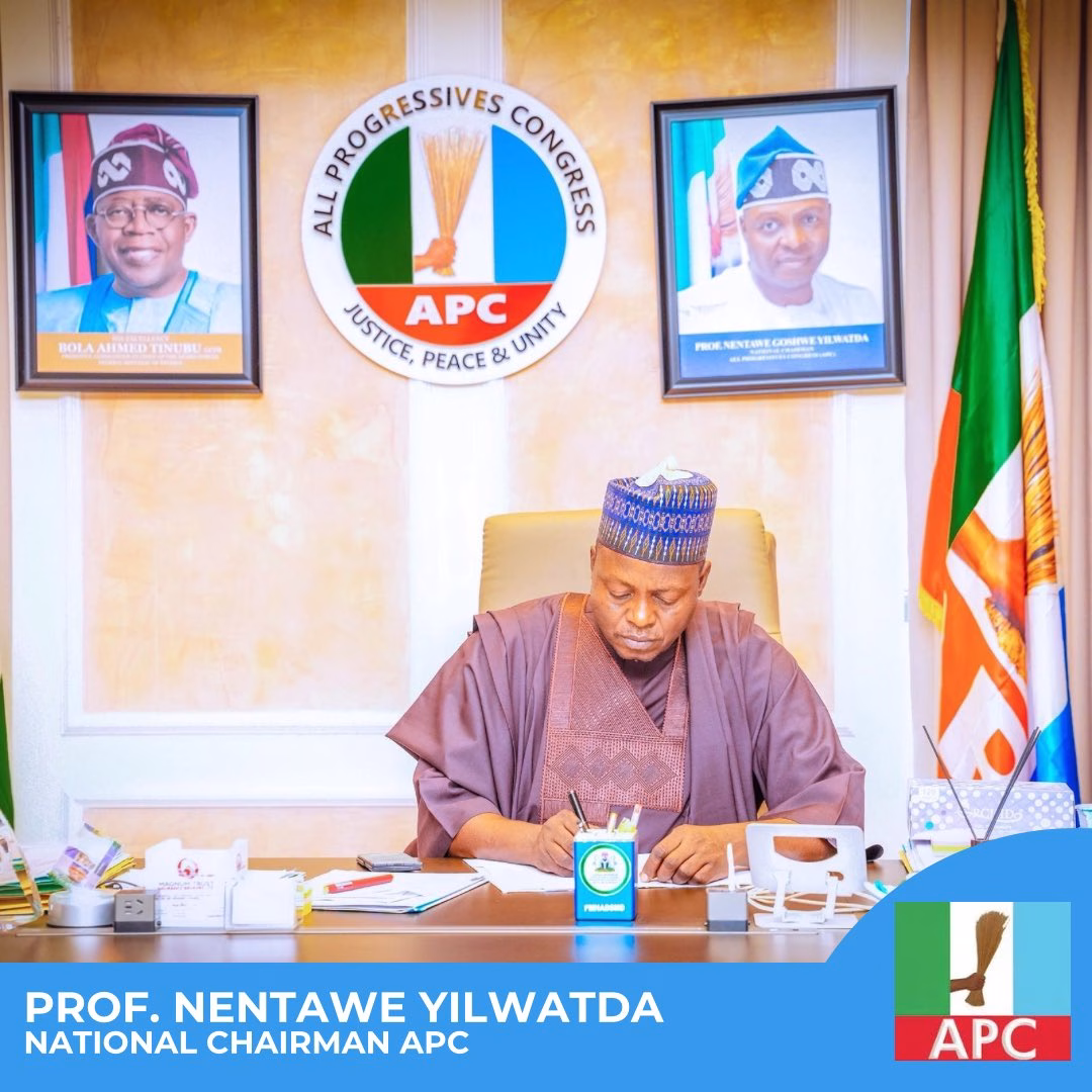 Nentawe Yilwatda and Ajibola Basiru emerge as APC National Chairman and Secretary at the party’s 2026 convention in Abuja attended by top leaders.