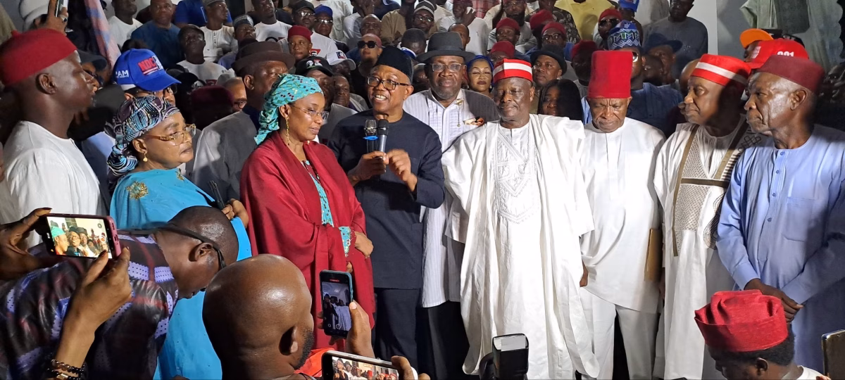 Breaking: Peter Obi, Kwankwaso Join NDC, Arrive Secretariat With NASS Members
