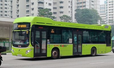 A Volvo B5LH bus in Singapore. Swedish transport companies are scheduled to explore smart mobility opportunities in the city during Urban Mobility Days in November. File photo: Enthu2608/Wikimedia Commons.